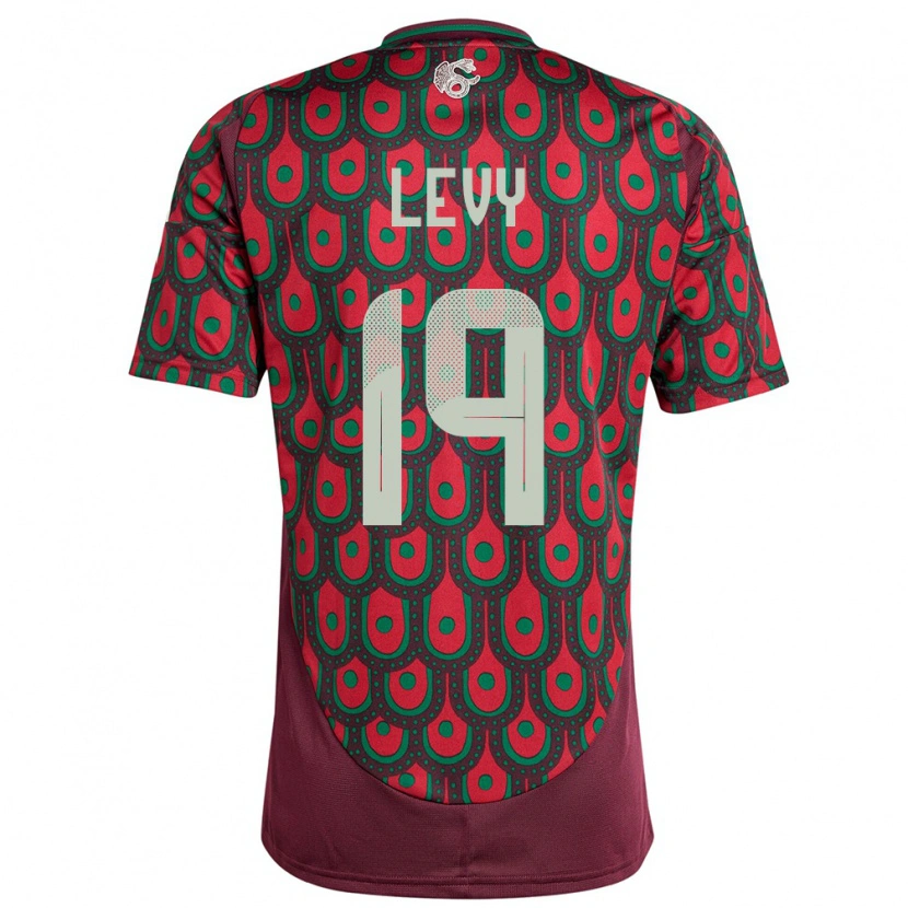 Danxen Hombre Camiseta México Mateo Levy #19 Granate 1ª Equipación 24-26 La Camisa México