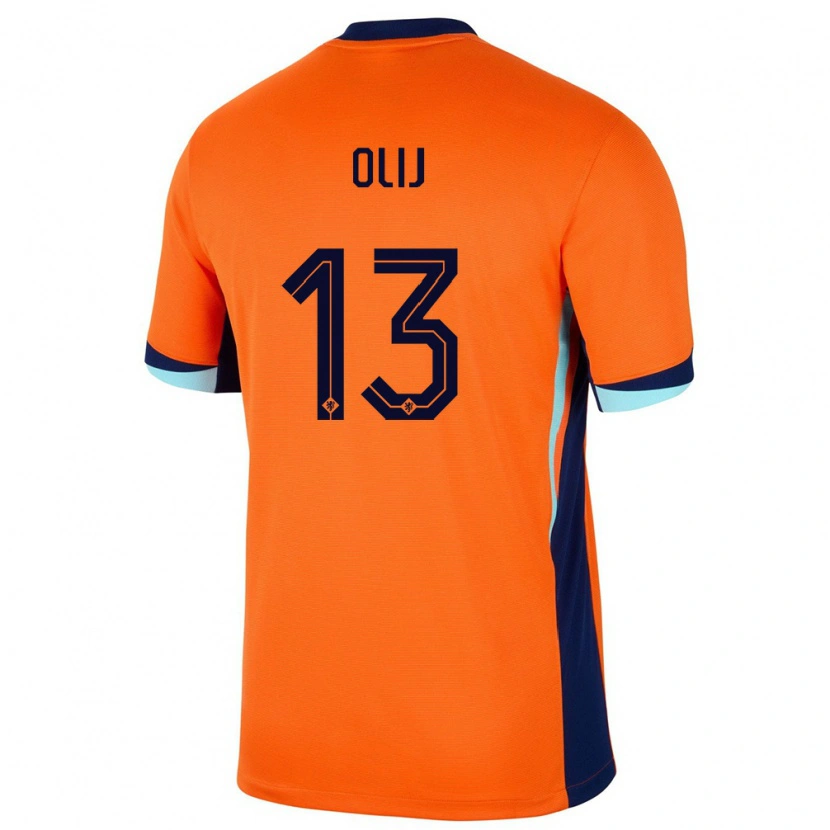 Danxen Hombre Camiseta Países Bajos Nick Olij #13 Naranja 1ª Equipación 24-26 La Camisa México