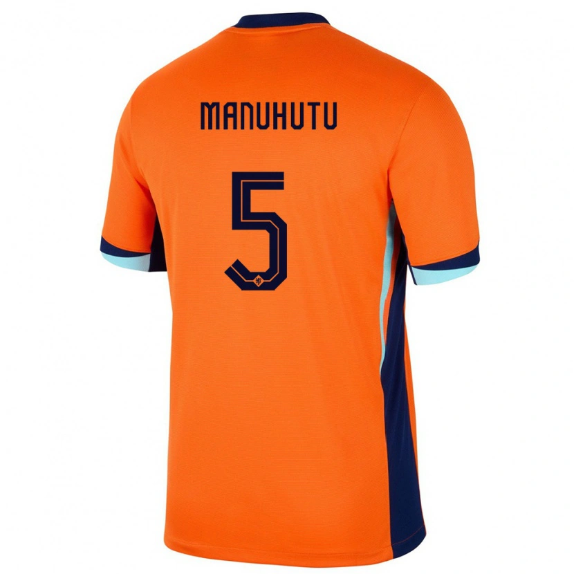 Danxen Hombre Camiseta Países Bajos Rivas Manuhutu #5 Naranja 1ª Equipación 24-26 La Camisa México