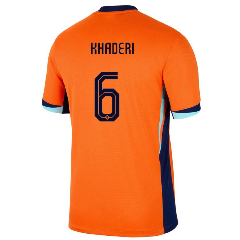 Danxen Hombre Camiseta Países Bajos Benjamin Khaderi #6 Naranja 1ª Equipación 24-26 La Camisa México