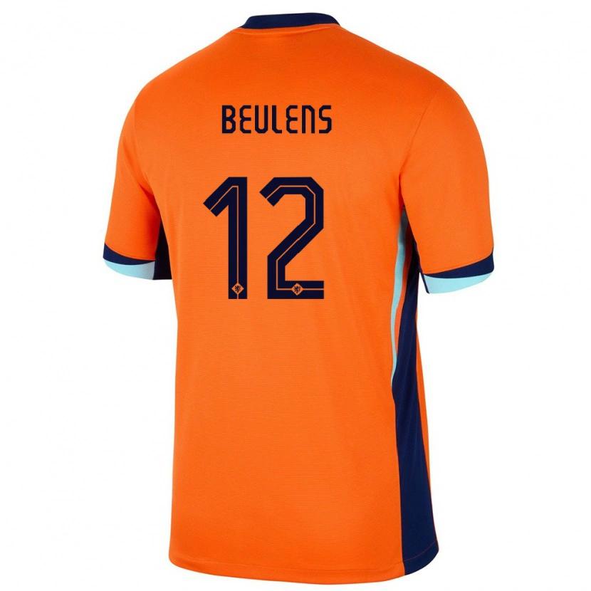 Danxen Hombre Camiseta Países Bajos Noël Beulens #12 Naranja 1ª Equipación 24-26 La Camisa México