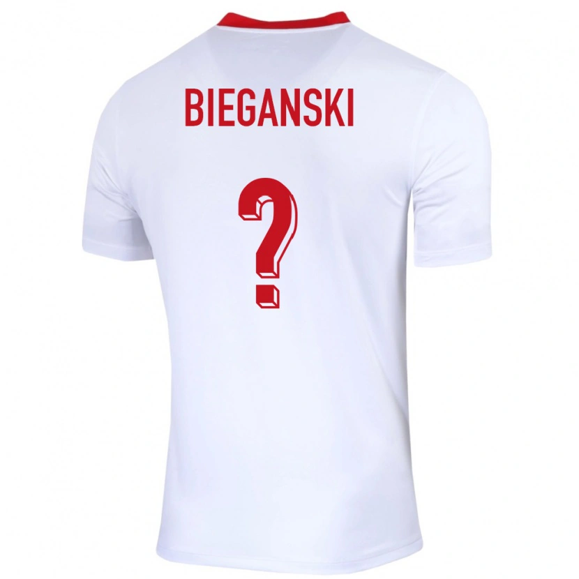 Danxen Hombre Camiseta Polonia Jan Bieganski #0 Blanco 1ª Equipación 24-26 La Camisa México