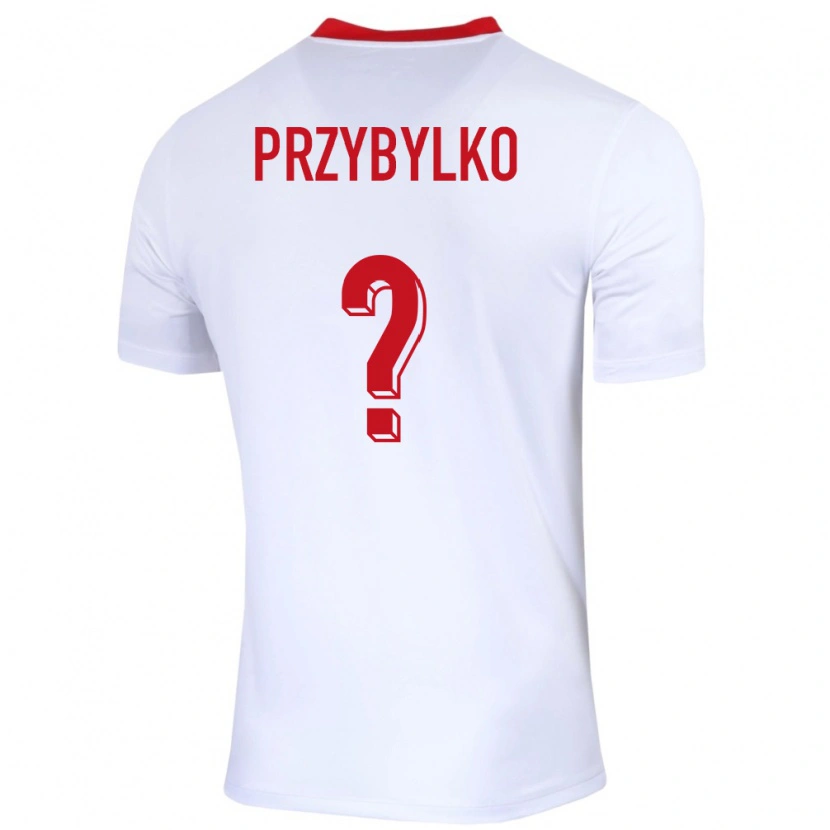 Danxen Hombre Camiseta Polonia Kacper Przybylko #0 Blanco 1ª Equipación 24-26 La Camisa México
