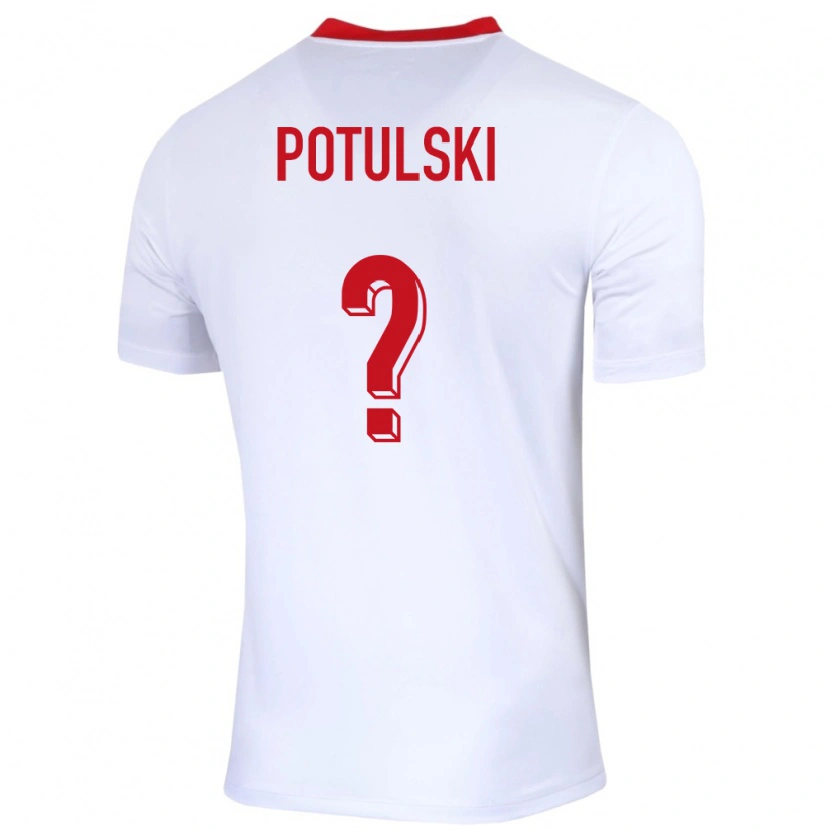 Danxen Hombre Camiseta Polonia Kacper Potulski #0 Blanco 1ª Equipación 24-26 La Camisa México