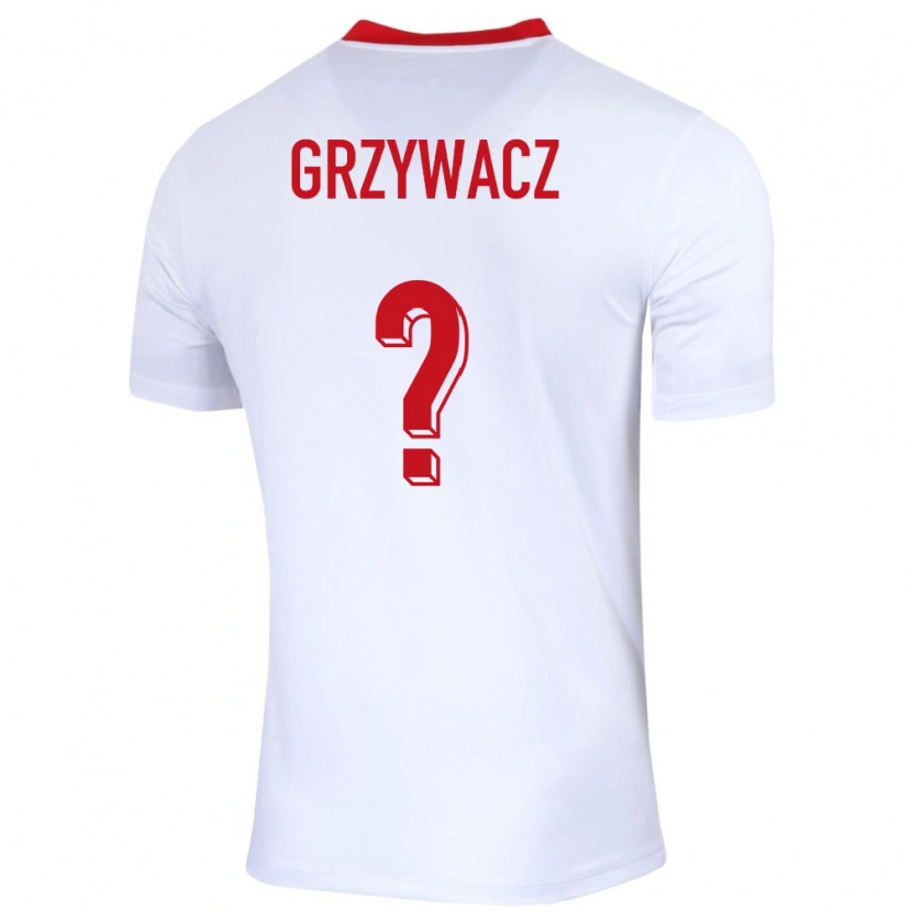 Danxen Hombre Camiseta Polonia Eryk Grzywacz #0 Blanco 1ª Equipación 24-26 La Camisa México