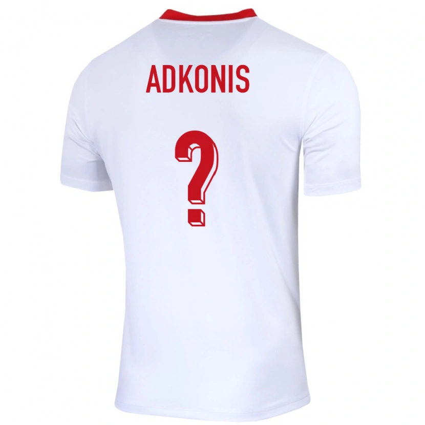 Danxen Hombre Camiseta Polonia Jakub Adkonis #0 Blanco 1ª Equipación 24-26 La Camisa México