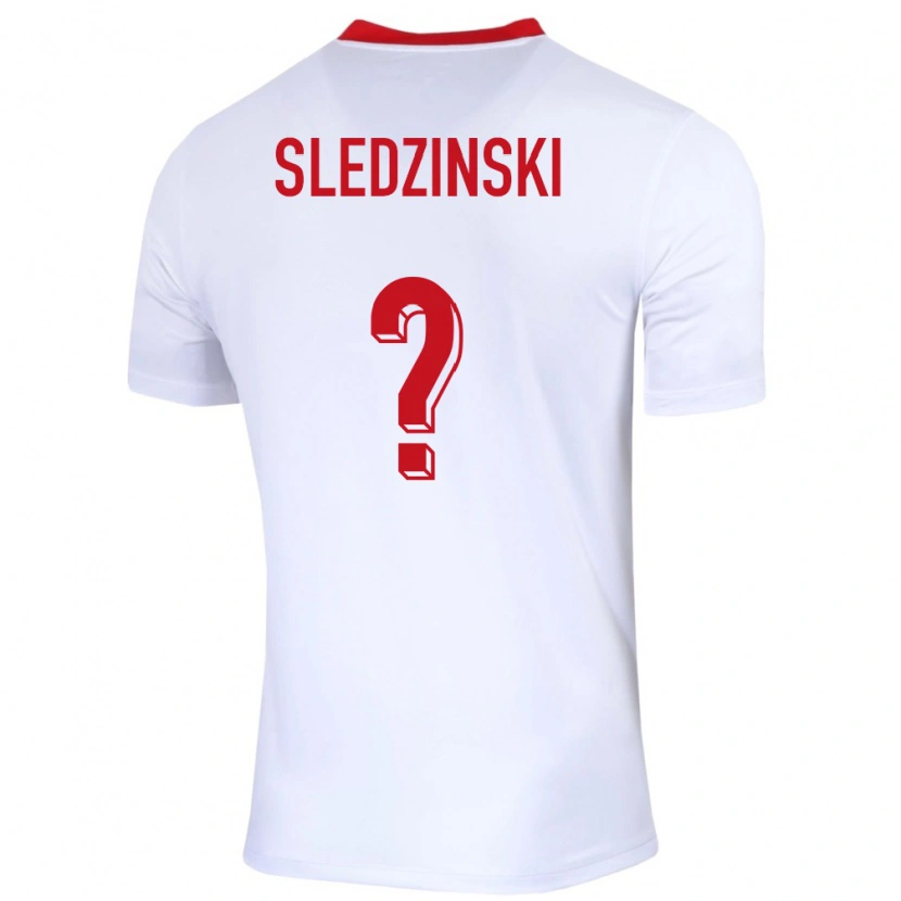 Danxen Hombre Camiseta Polonia Eryk Sledzinski #0 Blanco 1ª Equipación 24-26 La Camisa México
