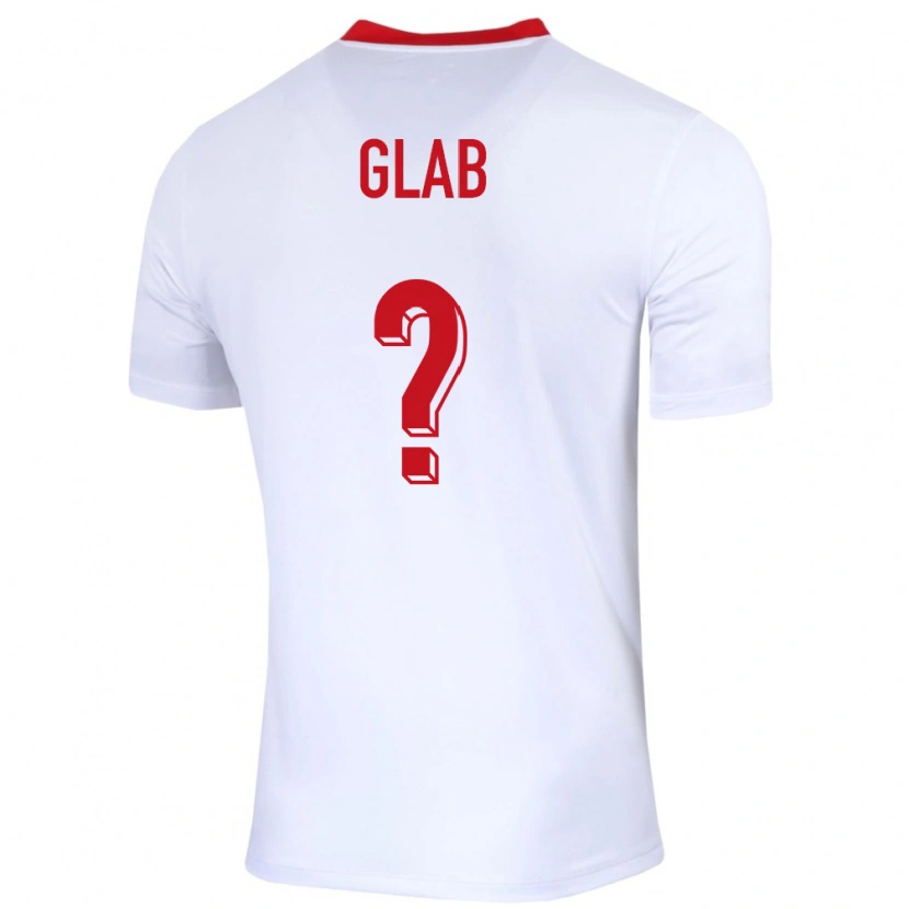 Danxen Hombre Camiseta Polonia Jan Glab #0 Blanco 1ª Equipación 24-26 La Camisa México