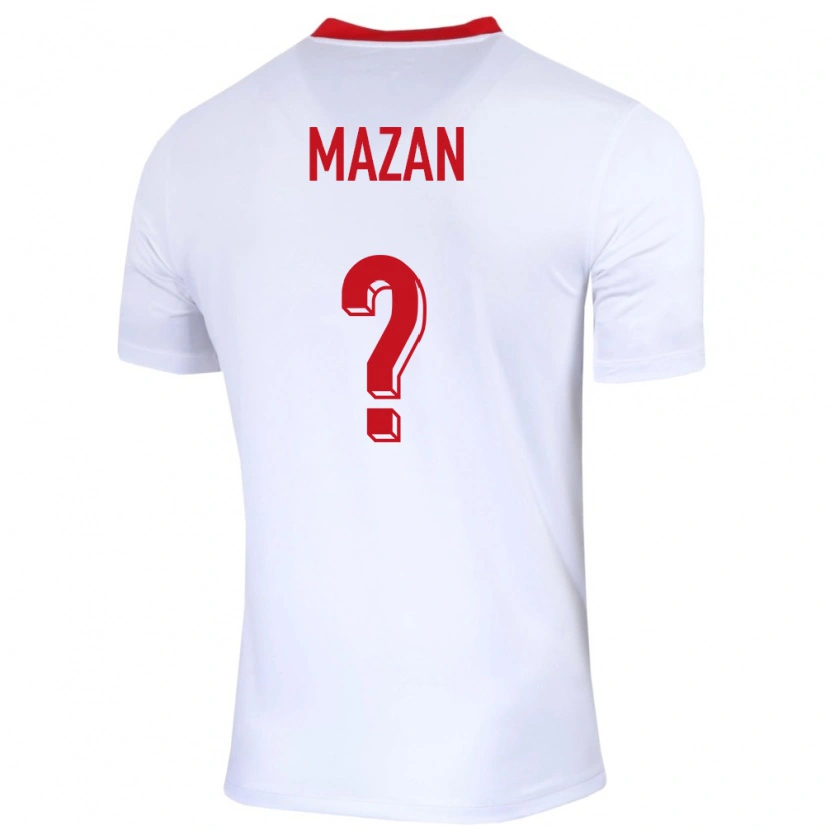 Danxen Hombre Camiseta Polonia Przemyslaw Mazan #0 Blanco 1ª Equipación 24-26 La Camisa México