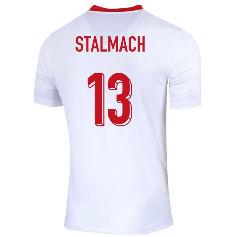 Danxen Hombre Camiseta Polonia Dariusz Stalmach #13 Blanco 1ª Equipación 24-26 La Camisa México