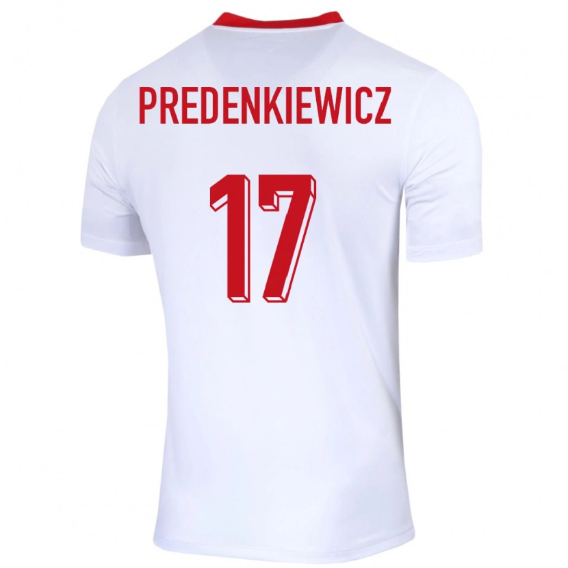 Danxen Hombre Camiseta Polonia Marcel Predenkiewicz #17 Blanco 1ª Equipación 24-26 La Camisa México