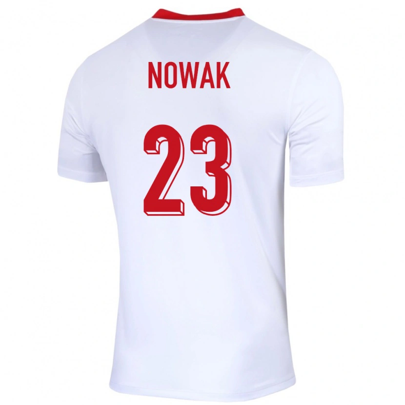 Danxen Hombre Camiseta Polonia Wiktor Nowak #23 Blanco 1ª Equipación 24-26 La Camisa México