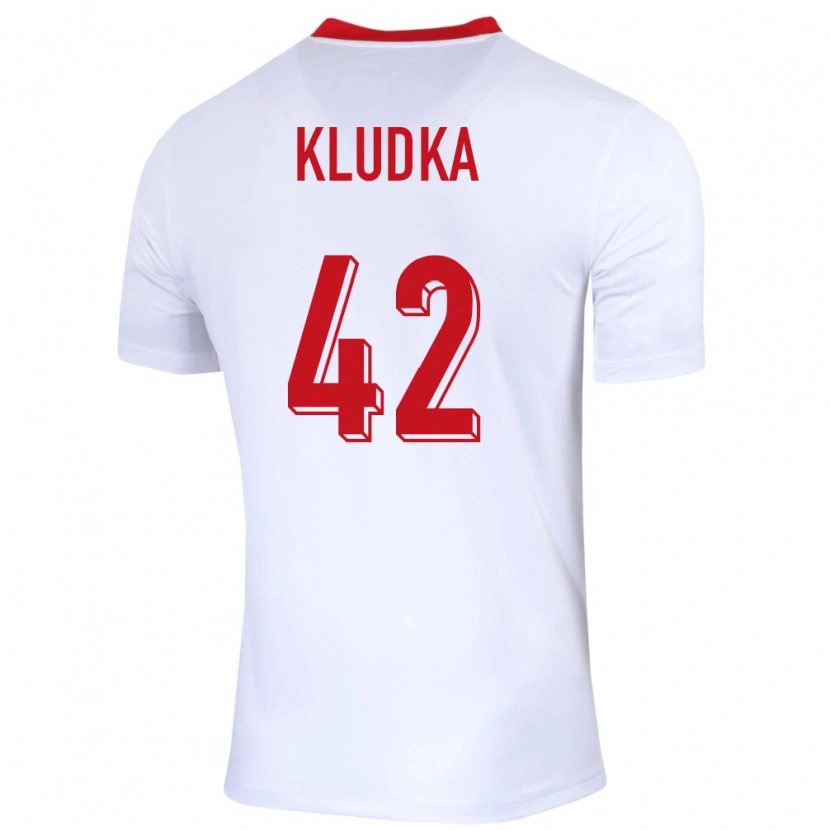 Danxen Hombre Camiseta Polonia Bartlomiej Kludka #42 Blanco 1ª Equipación 24-26 La Camisa México