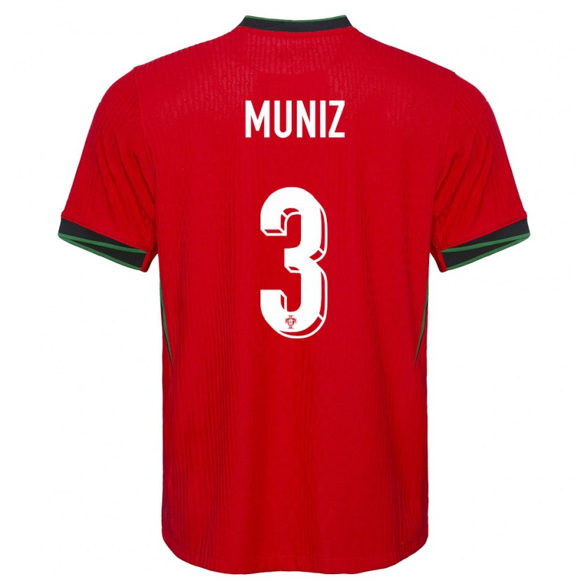Danxen Hombre Camiseta Portugal João Muniz #3 Rojo 1ª Equipación 24-26 La Camisa México