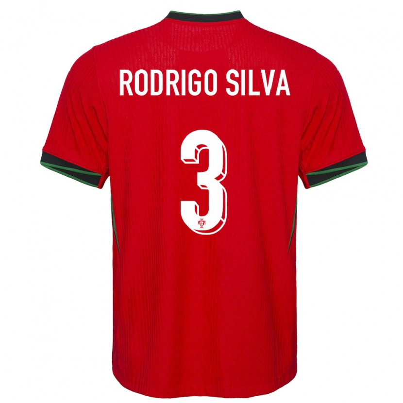 Danxen Hombre Camiseta Portugal Rodrigo Silva #3 Rojo 1ª Equipación 24-26 La Camisa México
