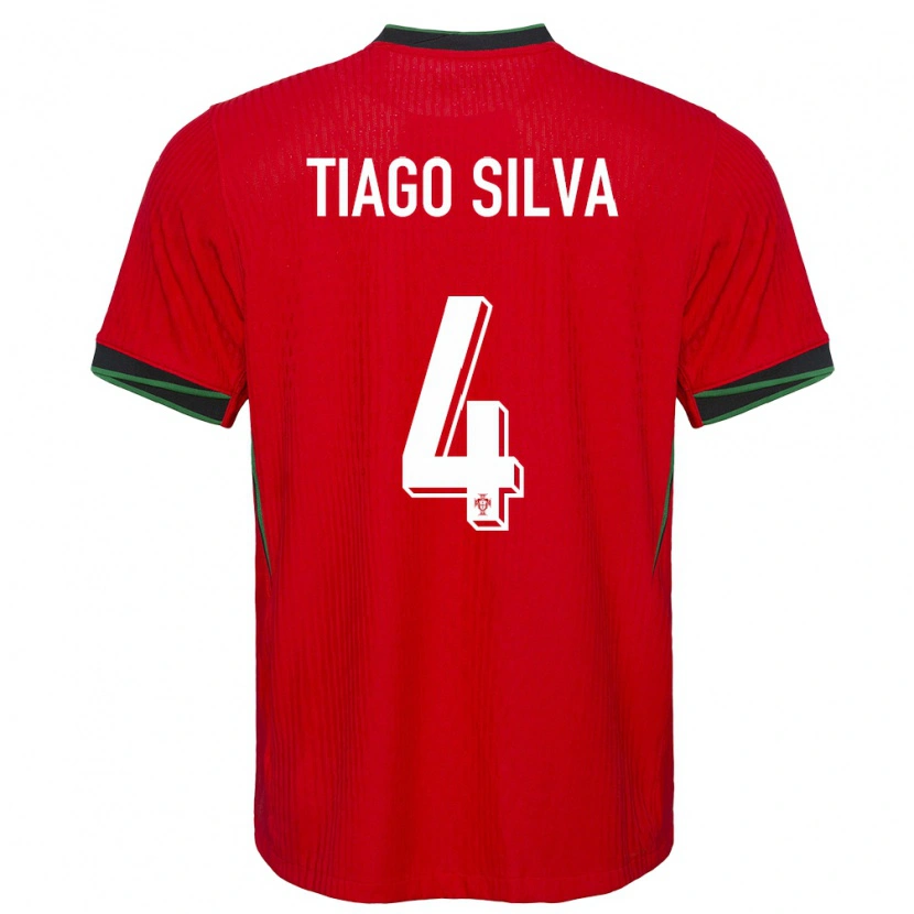 Danxen Hombre Camiseta Portugal Tiago Silva #4 Rojo 1ª Equipación 24-26 La Camisa México