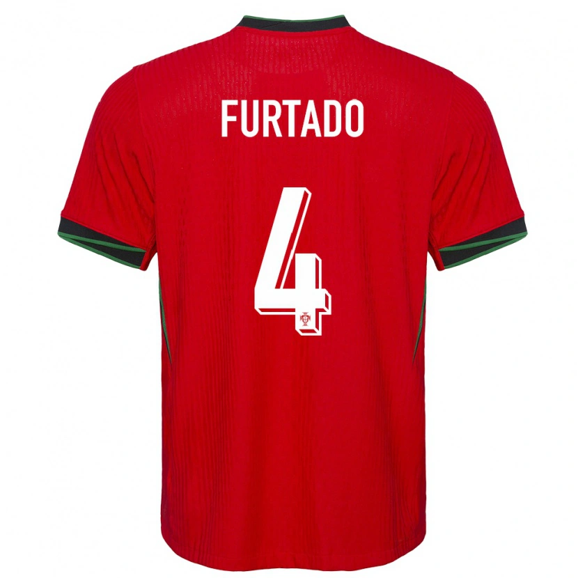 Danxen Hombre Camiseta Portugal Mauro Furtado #4 Rojo 1ª Equipación 24-26 La Camisa México