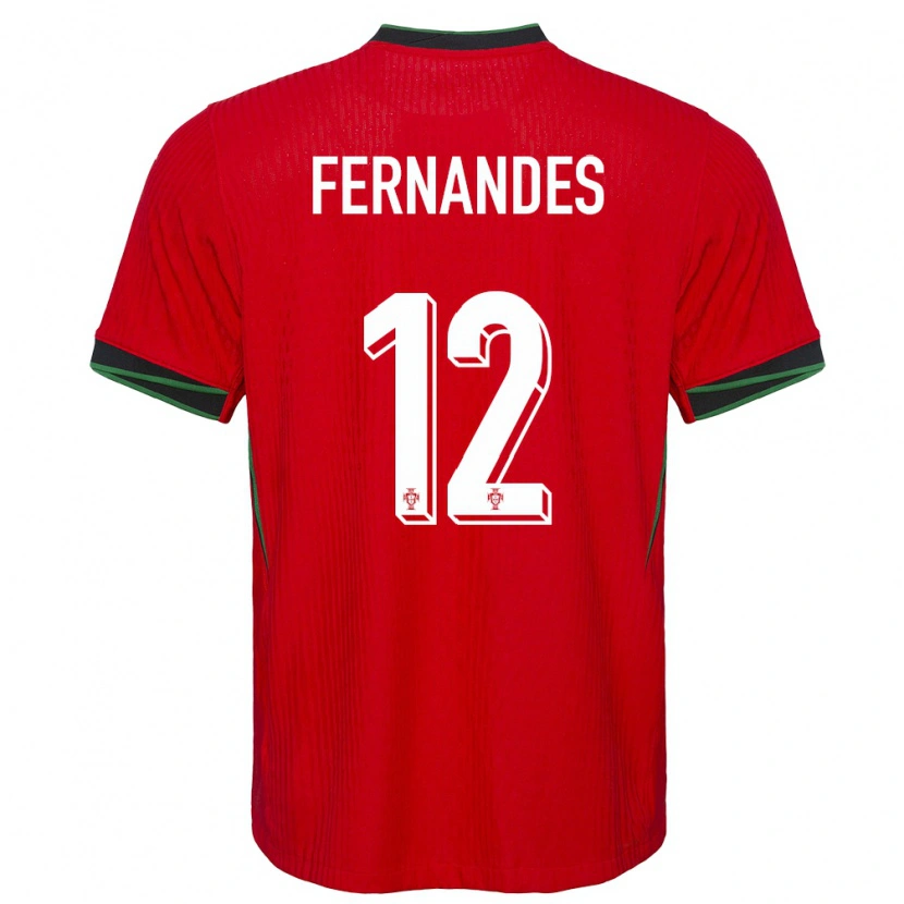 Danxen Hombre Camiseta Portugal Diogo Fernandes #12 Rojo 1ª Equipación 24-26 La Camisa México