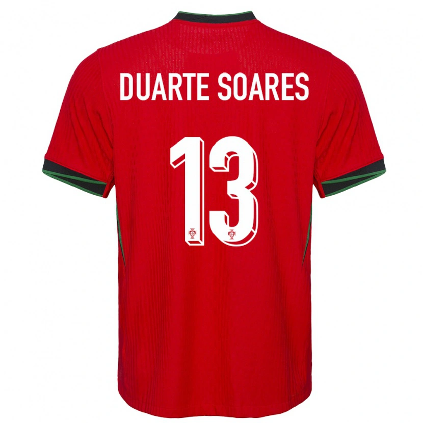 Danxen Hombre Camiseta Portugal Duarte Soares #13 Rojo 1ª Equipación 24-26 La Camisa México