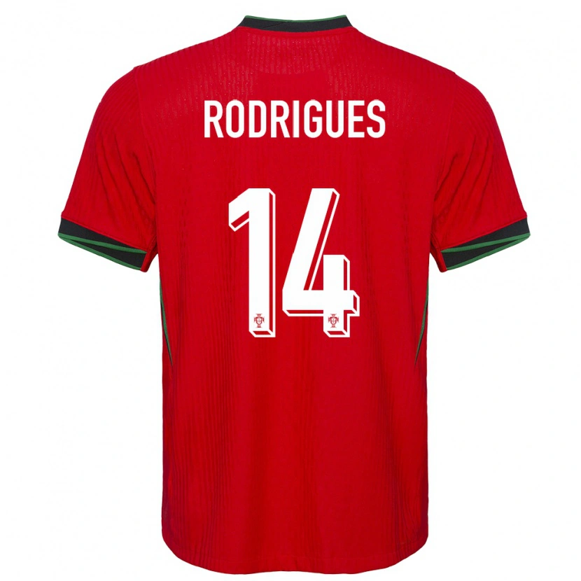 Danxen Hombre Camiseta Portugal Diego Rodrigues #14 Rojo 1ª Equipación 24-26 La Camisa México