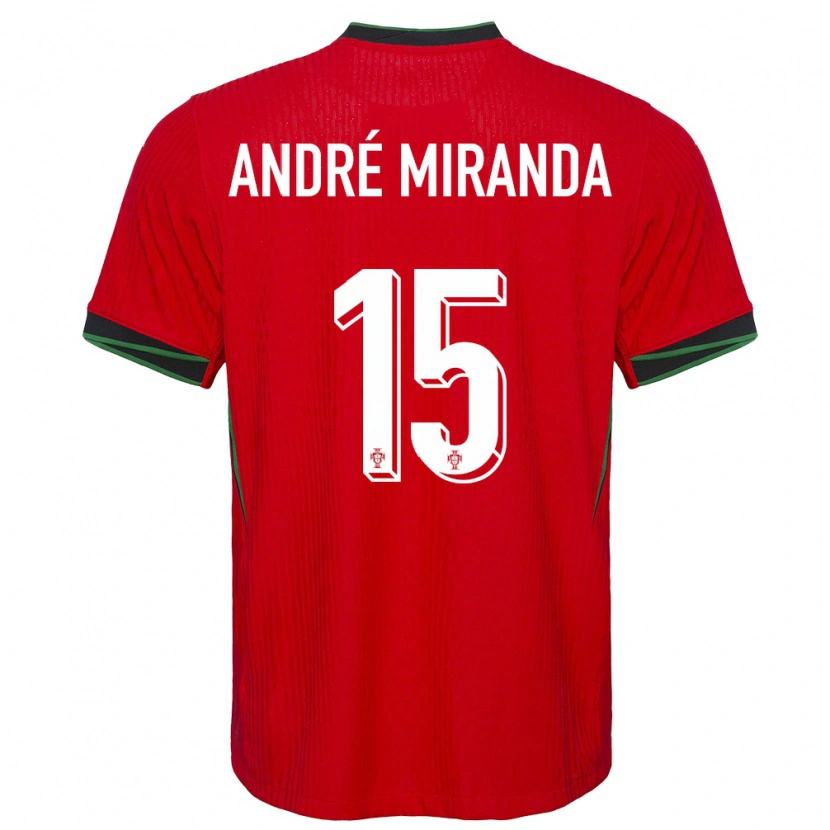 Danxen Hombre Camiseta Portugal André Miranda #15 Rojo 1ª Equipación 24-26 La Camisa México