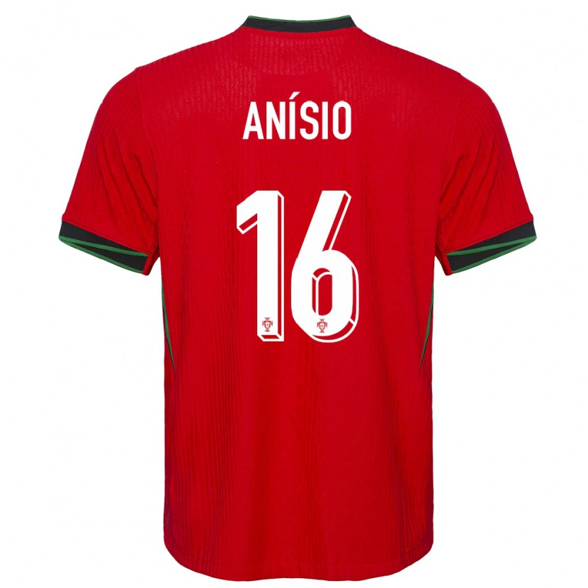 Danxen Hombre Camiseta Portugal Anísio #16 Rojo 1ª Equipación 24-26 La Camisa México