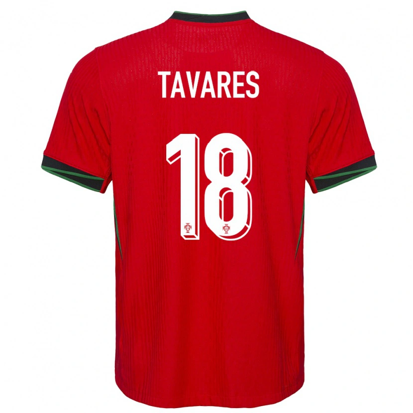 Danxen Hombre Camiseta Portugal Leonardo Tavares #18 Rojo 1ª Equipación 24-26 La Camisa México