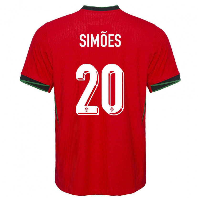 Danxen Hombre Camiseta Portugal Francisco Simões #20 Rojo 1ª Equipación 24-26 La Camisa México