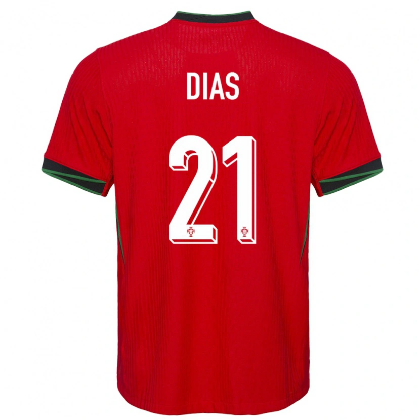 Danxen Hombre Camiseta Portugal Rodrigo Dias #21 Rojo 1ª Equipación 24-26 La Camisa México
