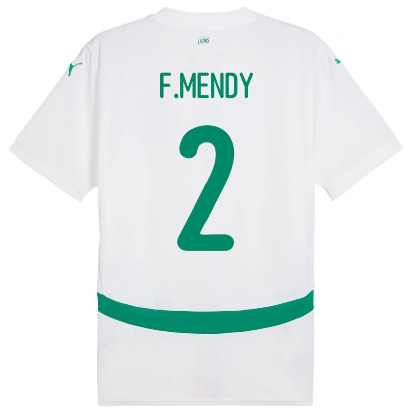 Danxen Hombre Camiseta Senegal Formose Mendy #2 Blanco 1ª Equipación 24-26 La Camisa México