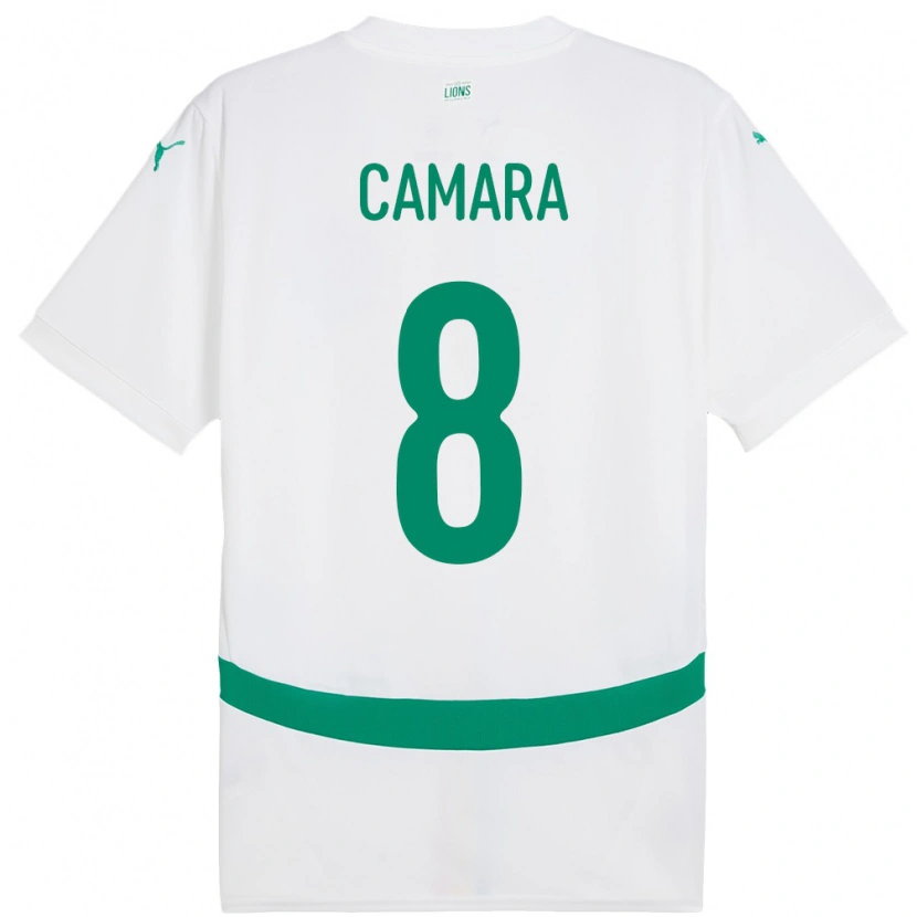 Danxen Hombre Camiseta Senegal Lamine Camara #8 Blanco 1ª Equipación 24-26 La Camisa México