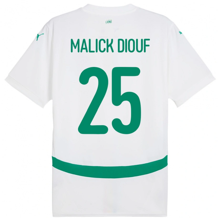Danxen Hombre Camiseta Senegal El Hadji Malick Diouf #25 Blanco 1ª Equipación 24-26 La Camisa México