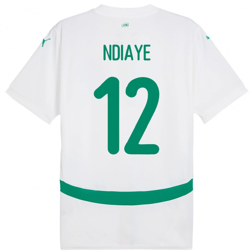 Danxen Hombre Camiseta Senegal Babacar Ndiaye #12 Blanco 1ª Equipación 24-26 La Camisa México