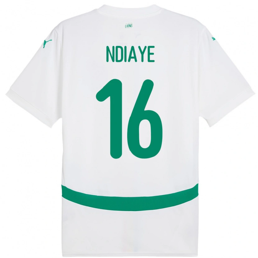 Danxen Hombre Camiseta Senegal Mamour Ndiaye #16 Blanco 1ª Equipación 24-26 La Camisa México