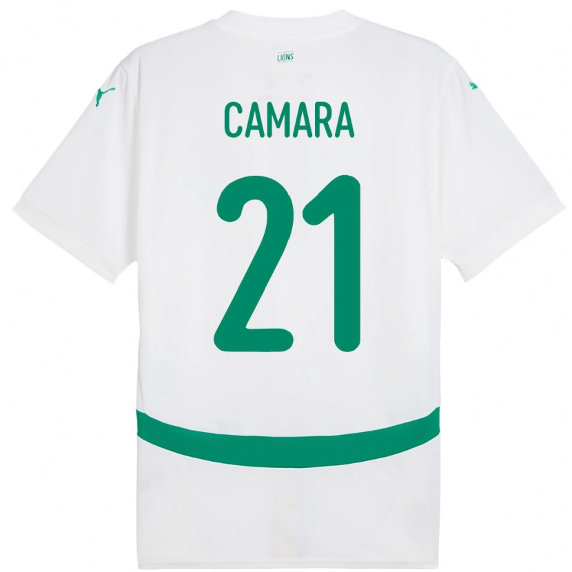 Danxen Hombre Camiseta Senegal Mamadou Camara #21 Blanco 1ª Equipación 24-26 La Camisa México