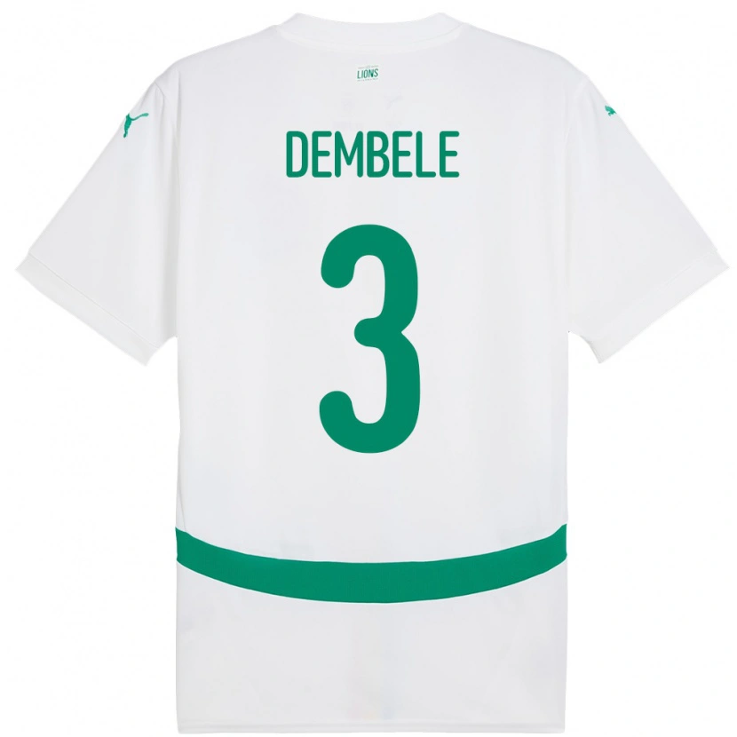 Danxen Hombre Camiseta Senegal Anta Dembele #3 Blanco 1ª Equipación 24-26 La Camisa México