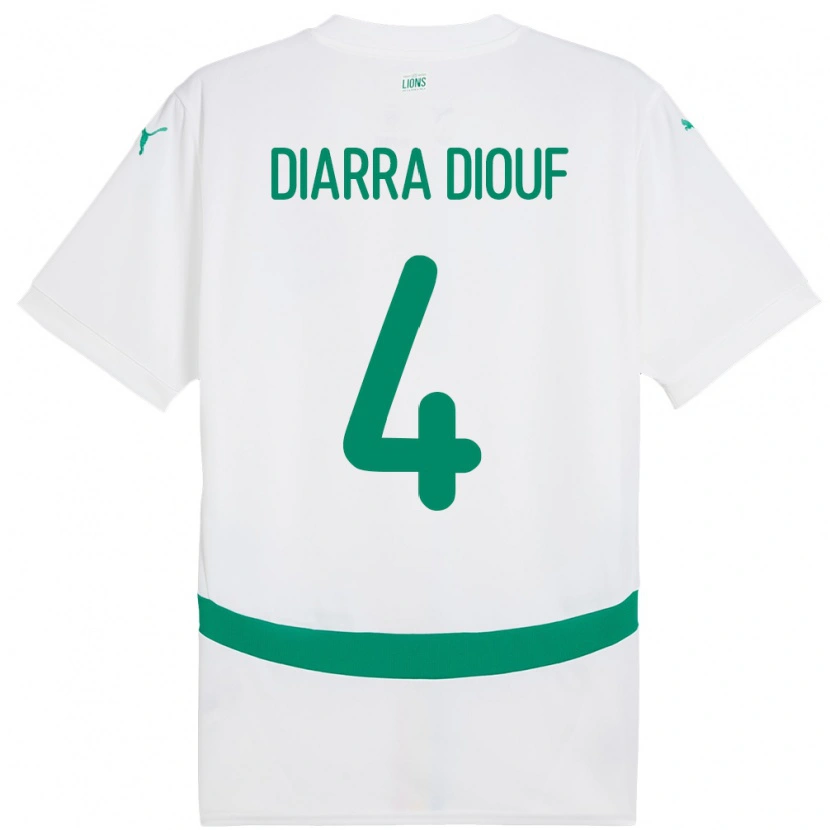 Danxen Hombre Camiseta Senegal Mame Diarra Diouf #4 Blanco 1ª Equipación 24-26 La Camisa México