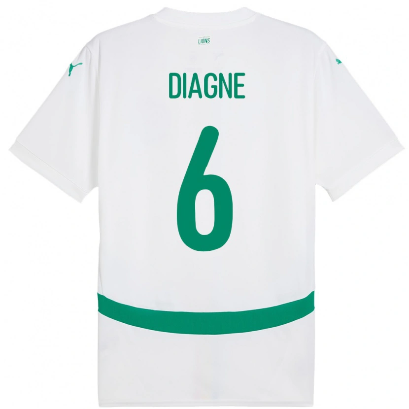 Danxen Hombre Camiseta Senegal Edmee Diagne #6 Blanco 1ª Equipación 24-26 La Camisa México