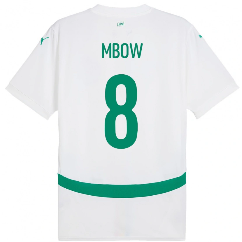 Danxen Hombre Camiseta Senegal Mamadou Mbow #8 Blanco 1ª Equipación 24-26 La Camisa México