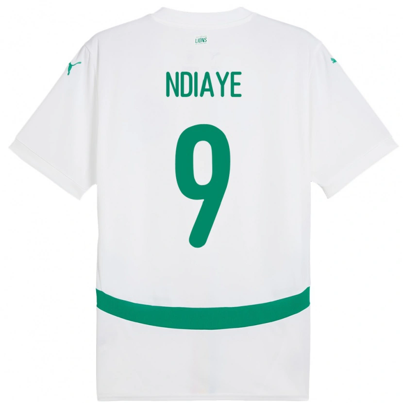Danxen Hombre Camiseta Senegal Nguenar Ndiaye #9 Blanco 1ª Equipación 24-26 La Camisa México