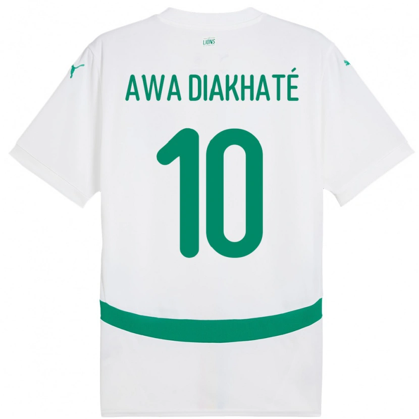 Danxen Hombre Camiseta Senegal Ndeye Awa Diakhate #10 Blanco 1ª Equipación 24-26 La Camisa México