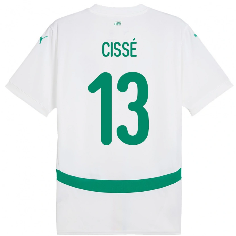 Danxen Hombre Camiseta Senegal Souleymane Cisse #13 Blanco 1ª Equipación 24-26 La Camisa México