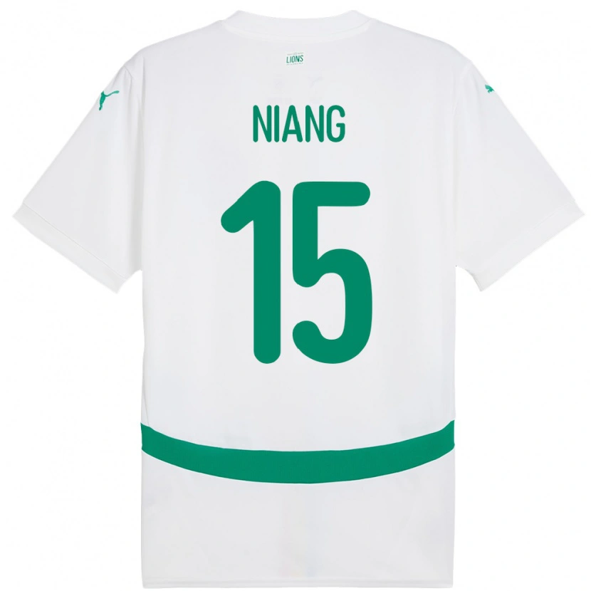 Danxen Hombre Camiseta Senegal Ousseynou Niang #15 Blanco 1ª Equipación 24-26 La Camisa México