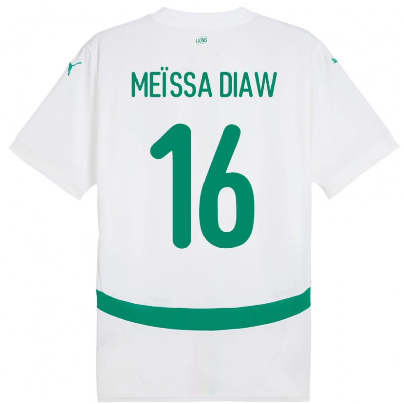 Danxen Hombre Camiseta Senegal Ndeye Meissa Diaw #16 Blanco 1ª Equipación 24-26 La Camisa México