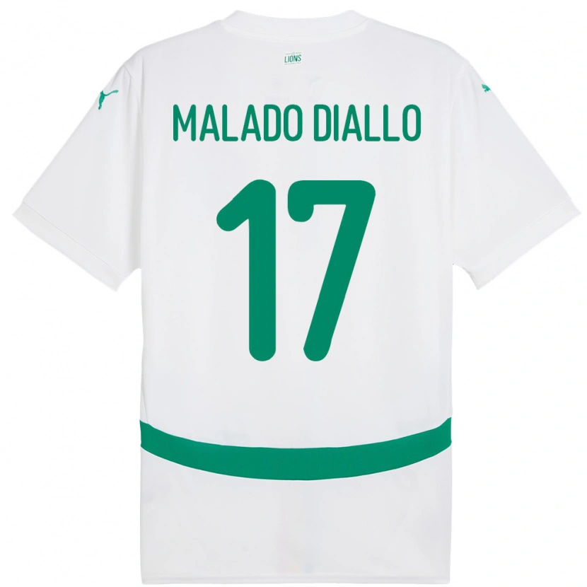 Danxen Hombre Camiseta Senegal Hapsatou Malado Diallo #17 Blanco 1ª Equipación 24-26 La Camisa México