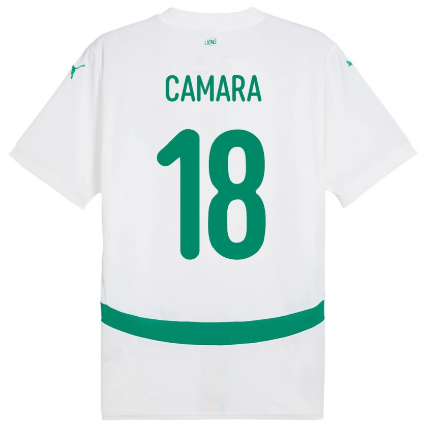 Danxen Hombre Camiseta Senegal Meta Camara #18 Blanco 1ª Equipación 24-26 La Camisa México