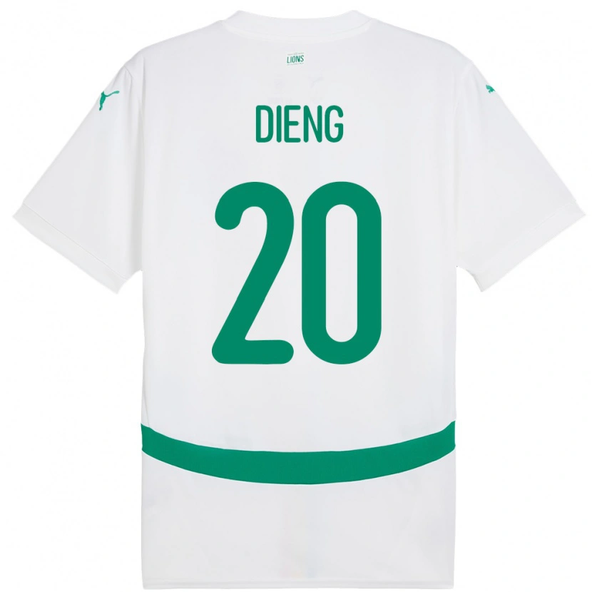 Danxen Hombre Camiseta Senegal Bamba Dieng #20 Blanco 1ª Equipación 24-26 La Camisa México