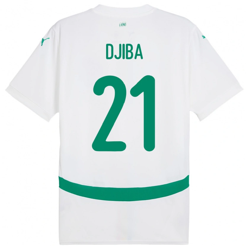 Danxen Hombre Camiseta Senegal Francois Djiba #21 Blanco 1ª Equipación 24-26 La Camisa México