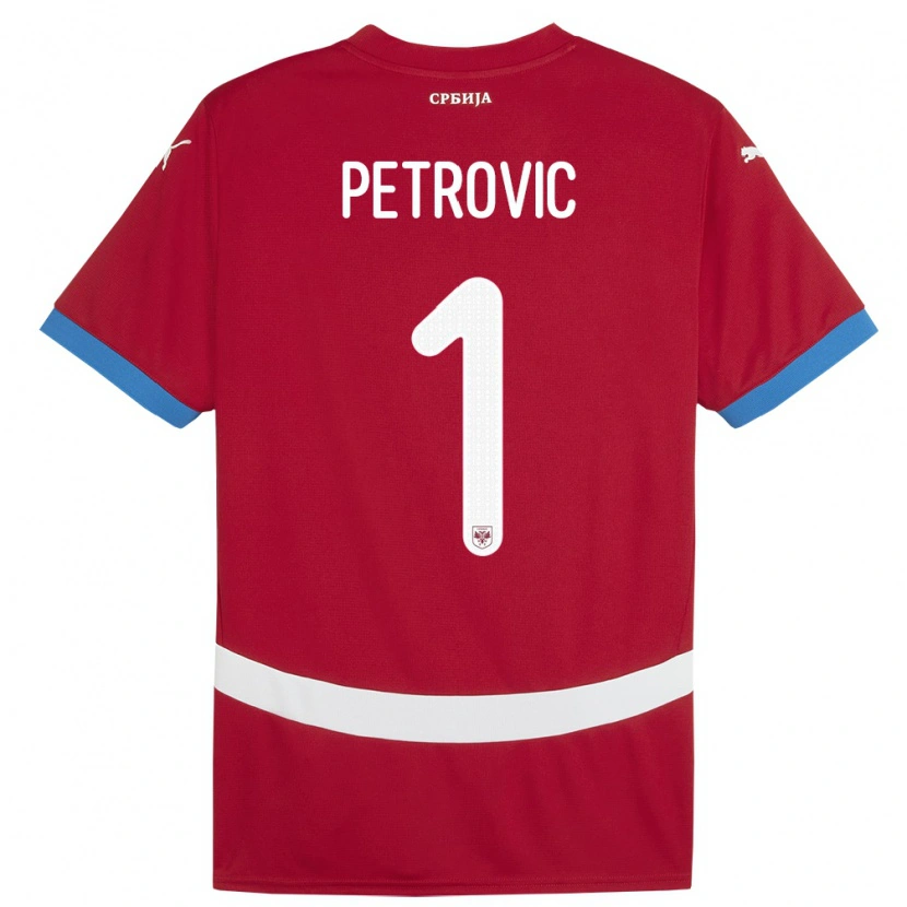 Danxen Hombre Camiseta Serbia Djordje Petrovic #1 Rojo 1ª Equipación 24-26 La Camisa México