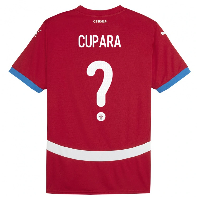 Danxen Hombre Camiseta Serbia Dusan Cupara #0 Rojo 1ª Equipación 24-26 La Camisa México